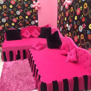 kanapé, L alakú kanapé, eltolt kanapé, rózsaszín kanapé
